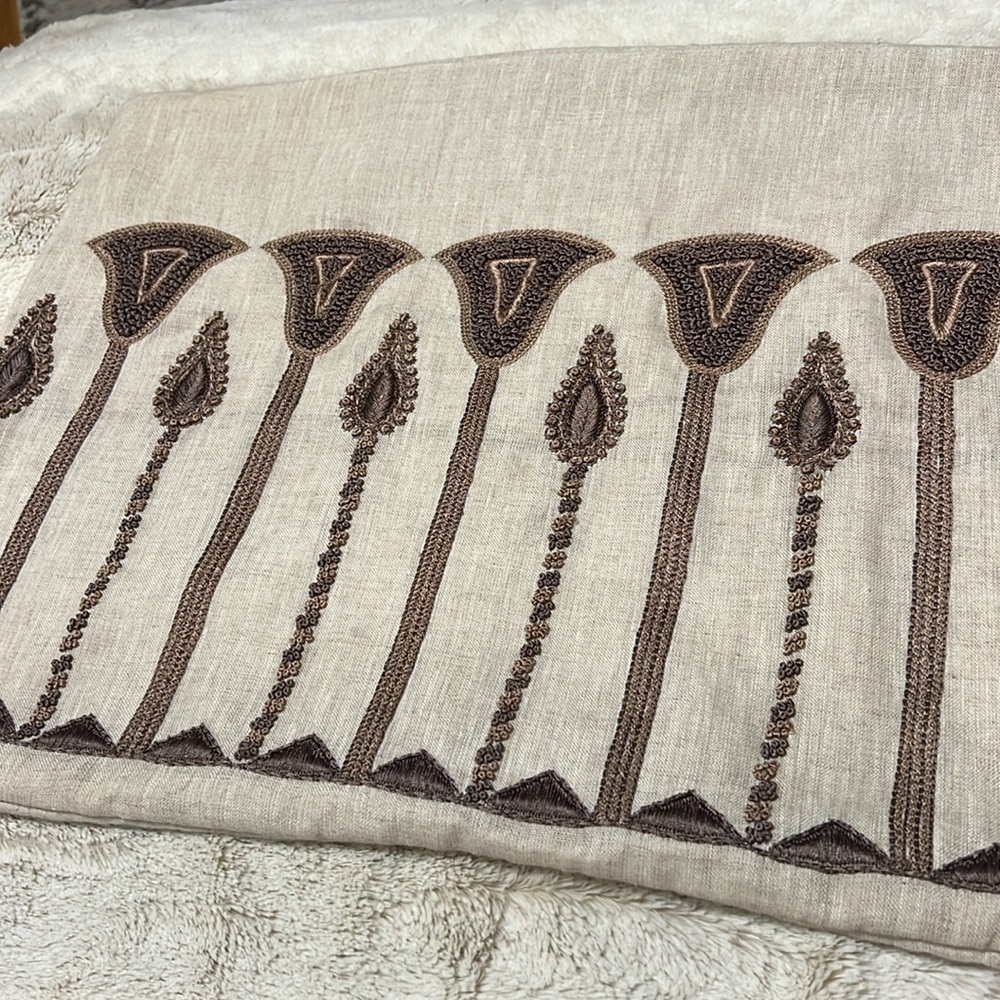 Bliss Studio Linen Pillow Cover with Gorgeous Hand Embroidery